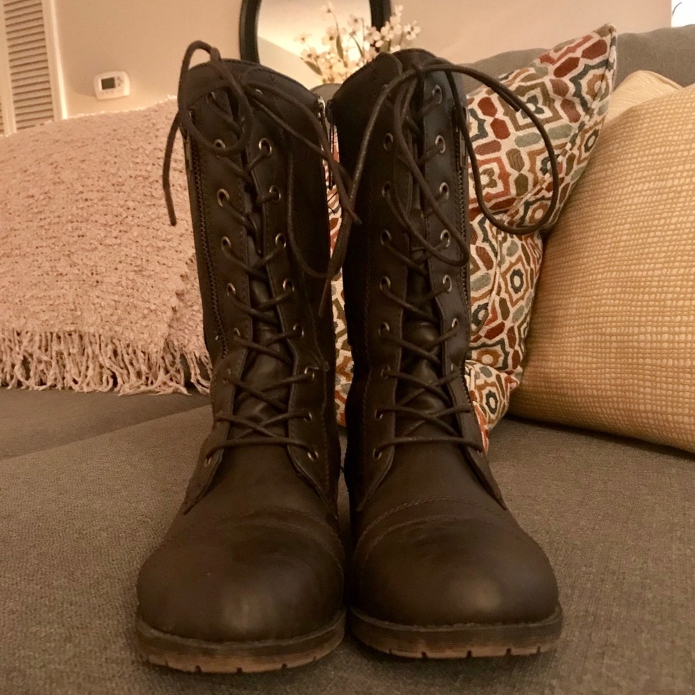 Brown Combat Boots